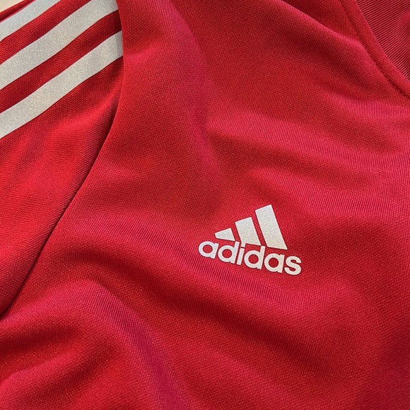 Adidas women’s zip jacket maroon with gray stripes size medium new without tags - Picture 4 of 5